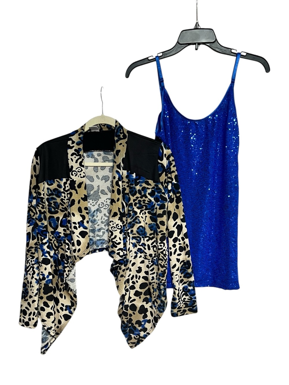 Vintage 2000’s Dots Cheetah & Sequin Set - Royal Blue Y2K Two-Piece Set